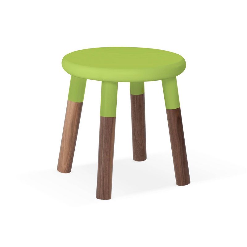 Set of 2 Peewee Wood Veneer Kids' Chairs Solid Walnut/Green - Nico & Yeye