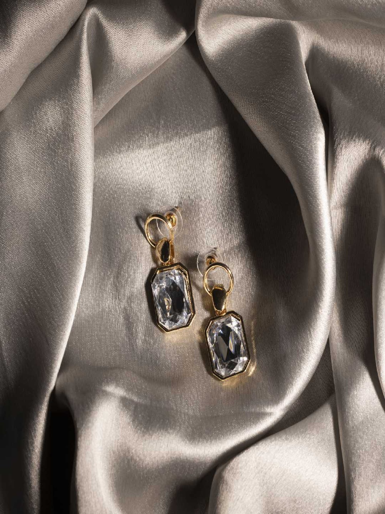 Jewelz Dazzling Stone Gold Earrings for Women