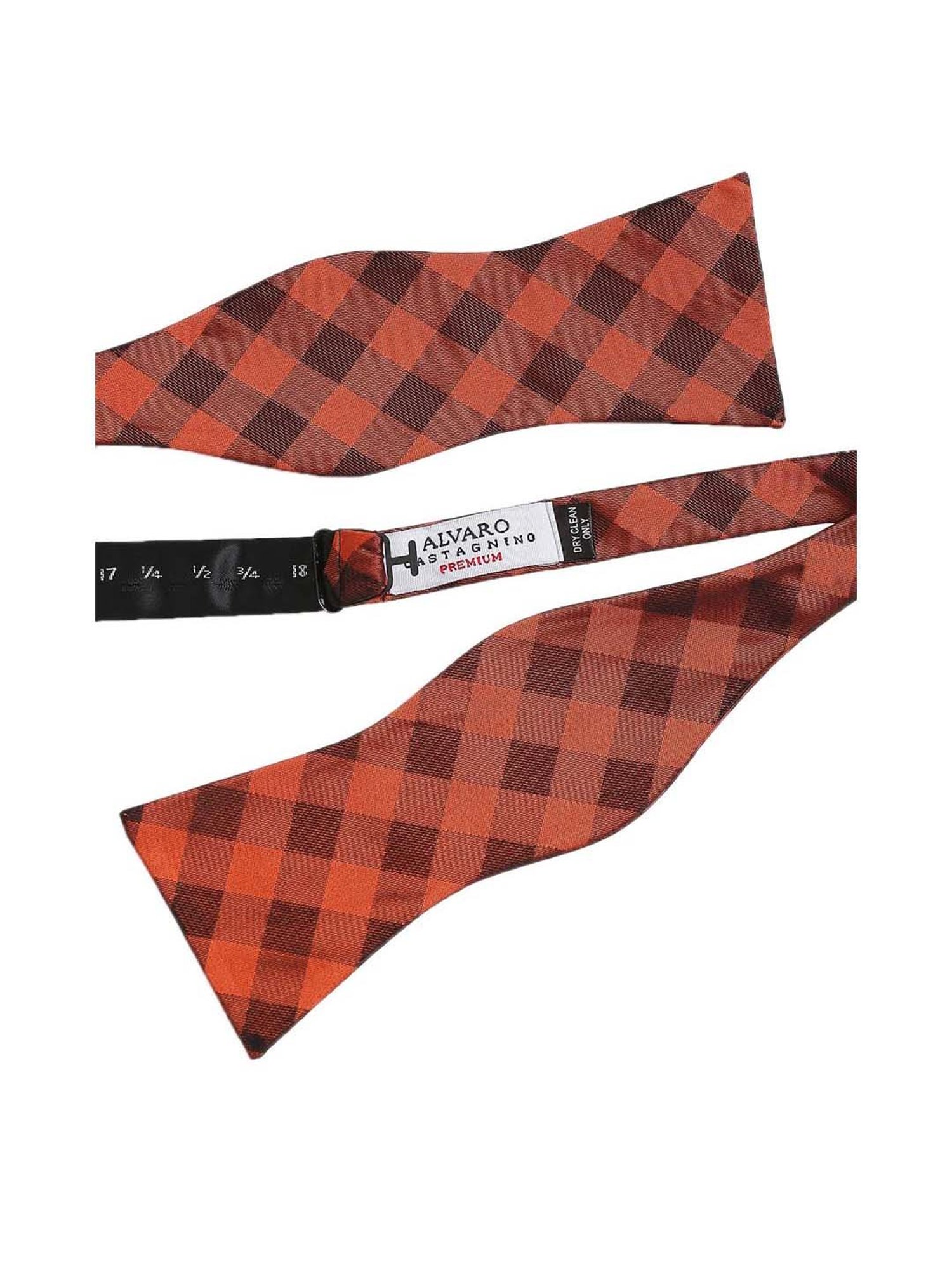 Alvaro Castagnino Brown Checks Bow Tie