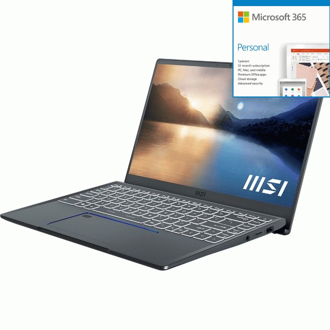 MSI Prestige 14 EVO A11M-221 14" Rugged Gaming Notebook - Fu + Microsoft 365 Bundle