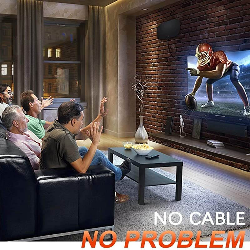 HD Indoor Digital TV Antenna Long 250 Miles Range, 360&deg; Reception Digital Antenna, Compatible 8K 4K 1080P HDTV and All Old Tv for Free Channels - On The Go Portable Indoor TV Antenna