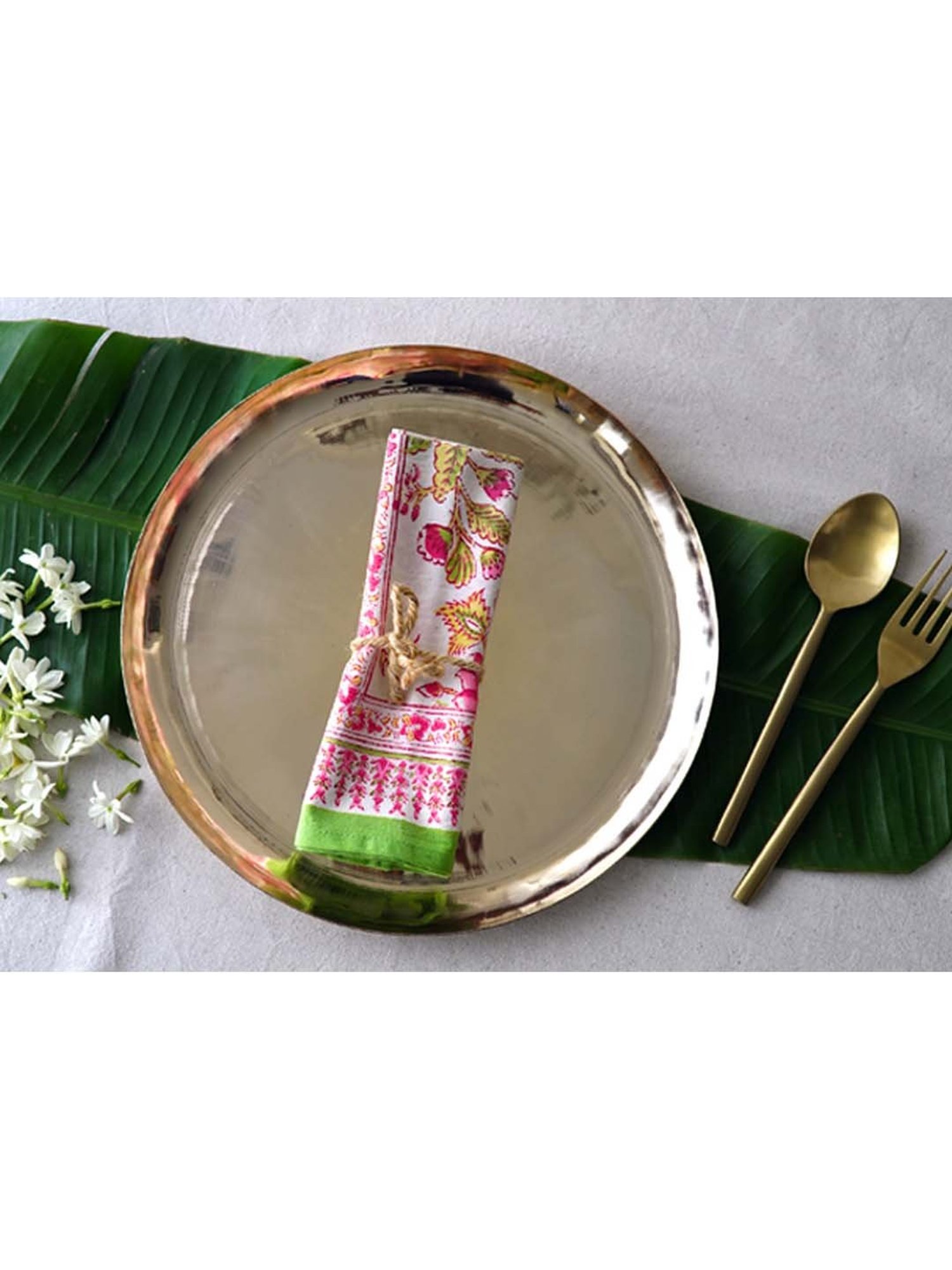 COPPRE Metallic Kansa Bhog Thali - Set of 1