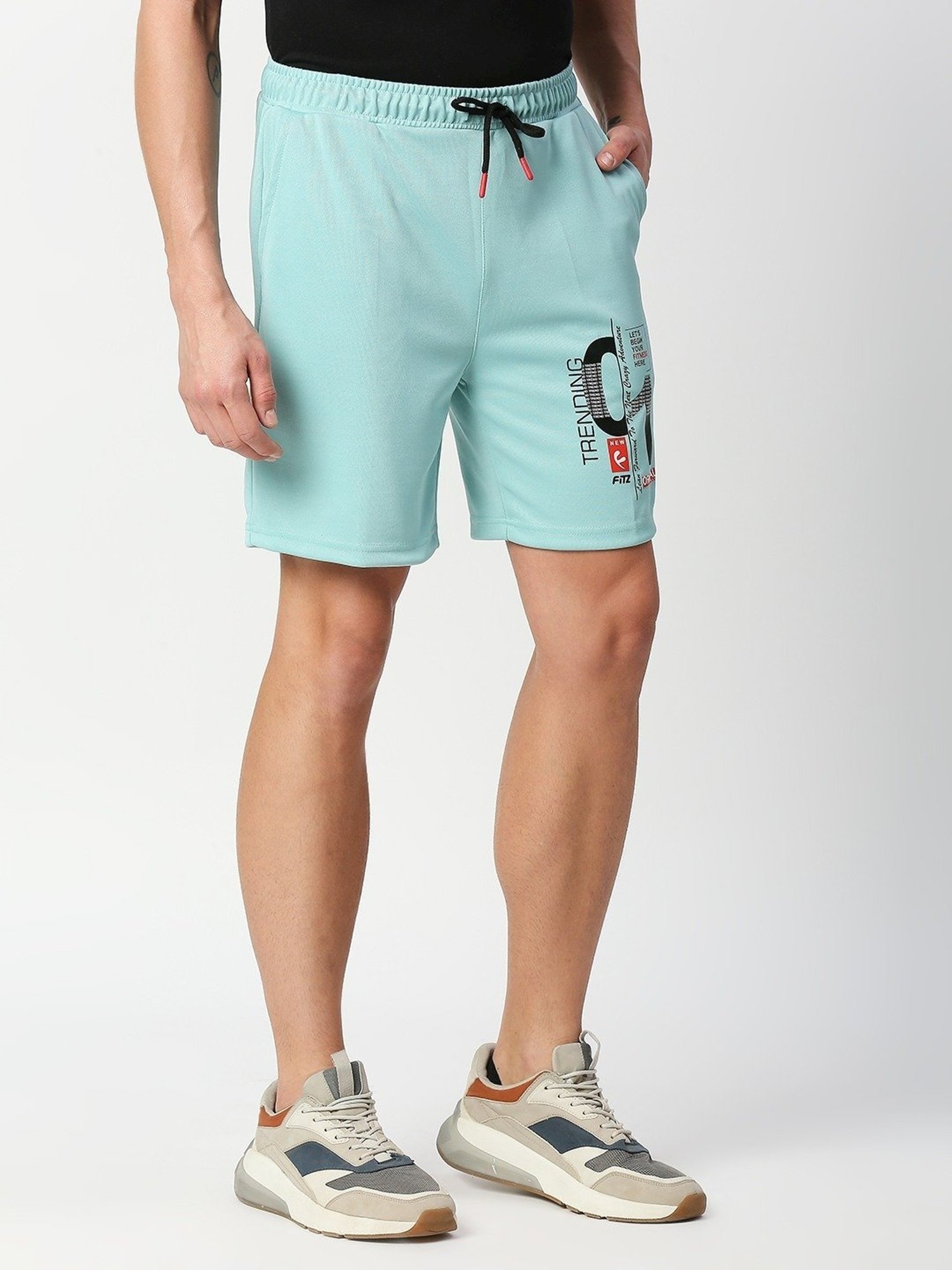 Fitz Blue Regular Fit Printed Shorts