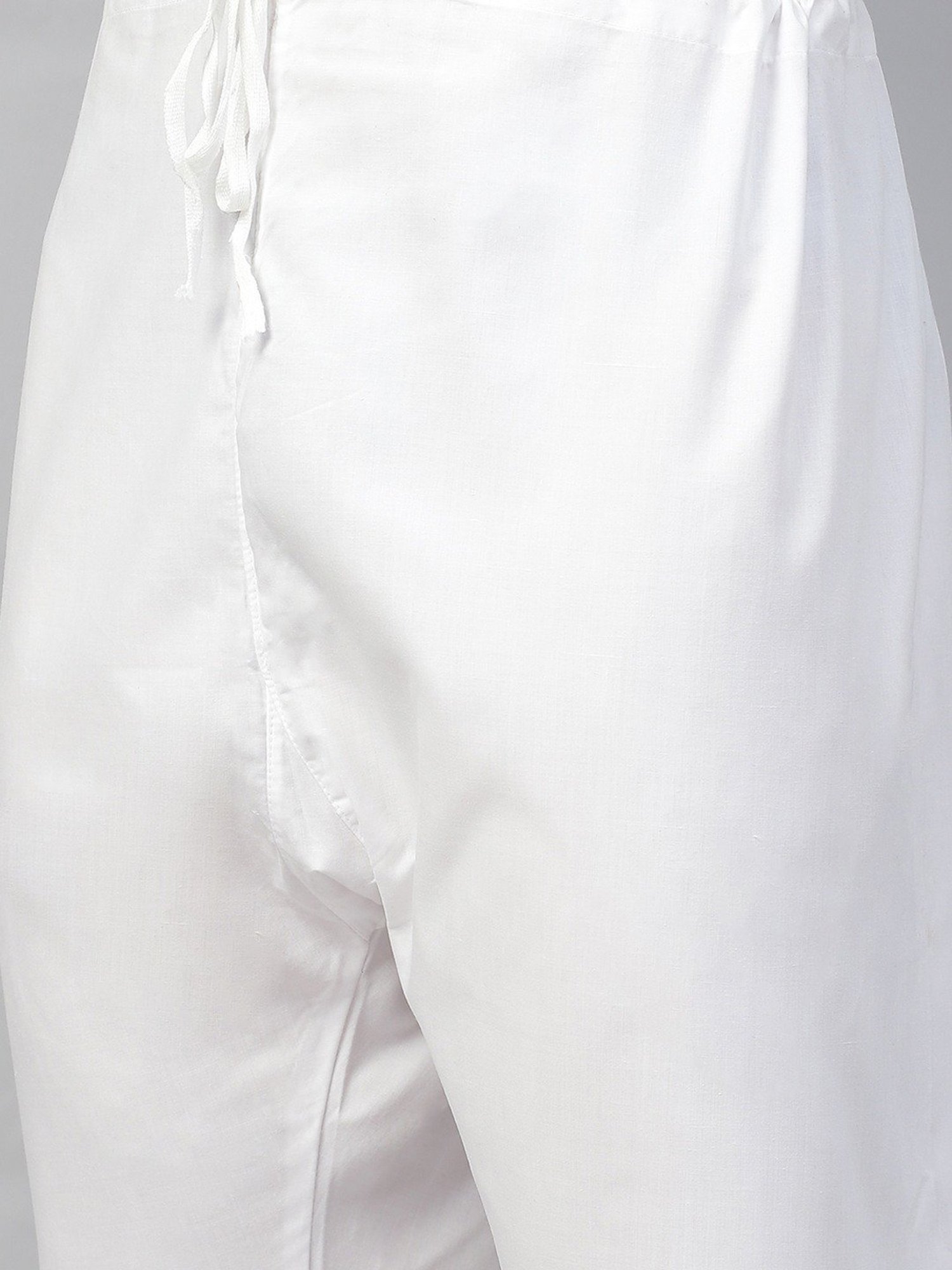 ManQ Beige & White Regular Fit Printed Kurta Bottom Set