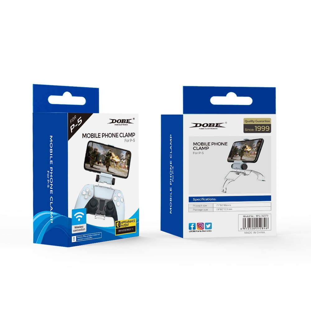 DOBE TP5-0527B PS5 Wireless Gamepad Stand for PS5 Game Controller Adjustable Rotating Bracket Mobile Phone Clamp-TP5-0527B