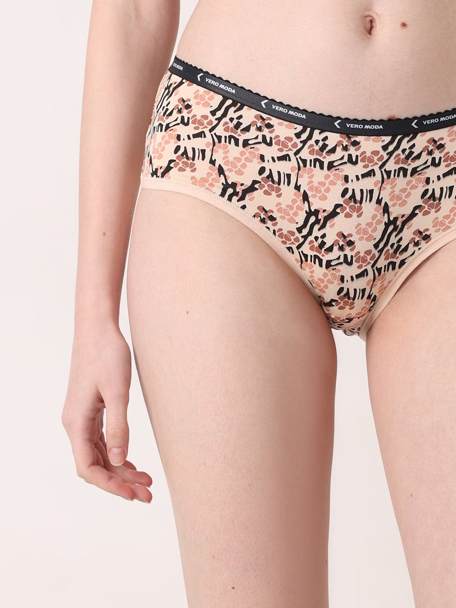 Vero Moda Intimates Multicolor Cotton Printed Hipster (Pack Of 5)