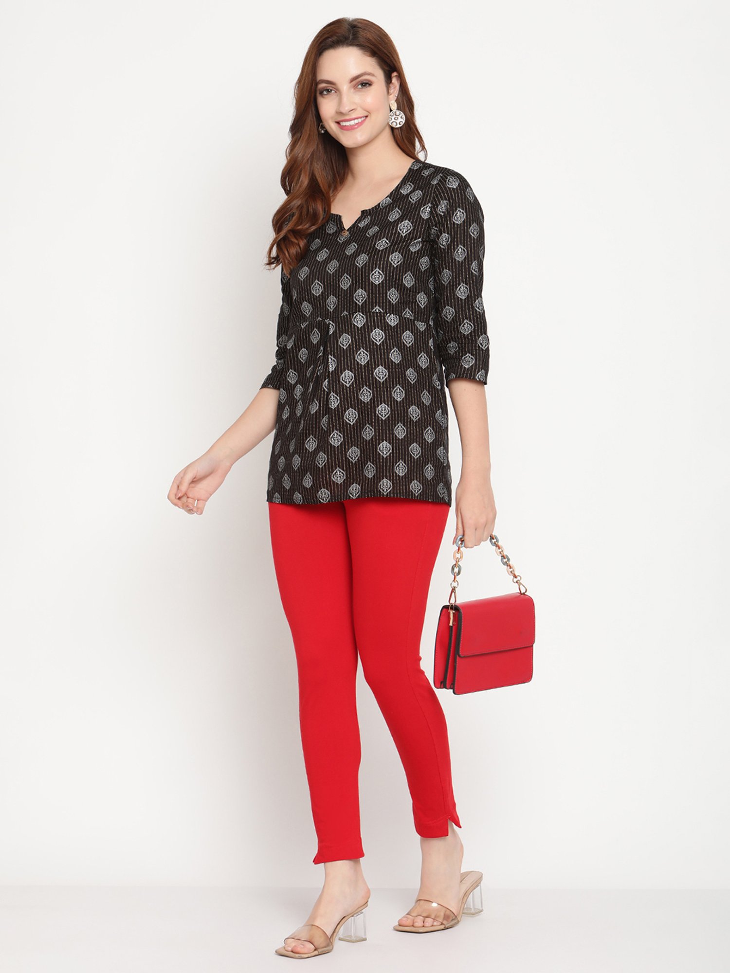 Saffron Threads Black Elasticated Palazzos