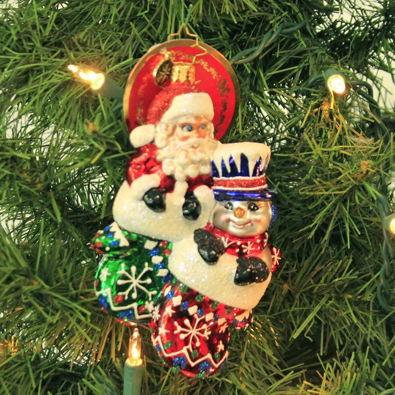 Christopher Radko 5.0" A Perfect Pair Ornament Santa Snowman  -  Tree Ornaments