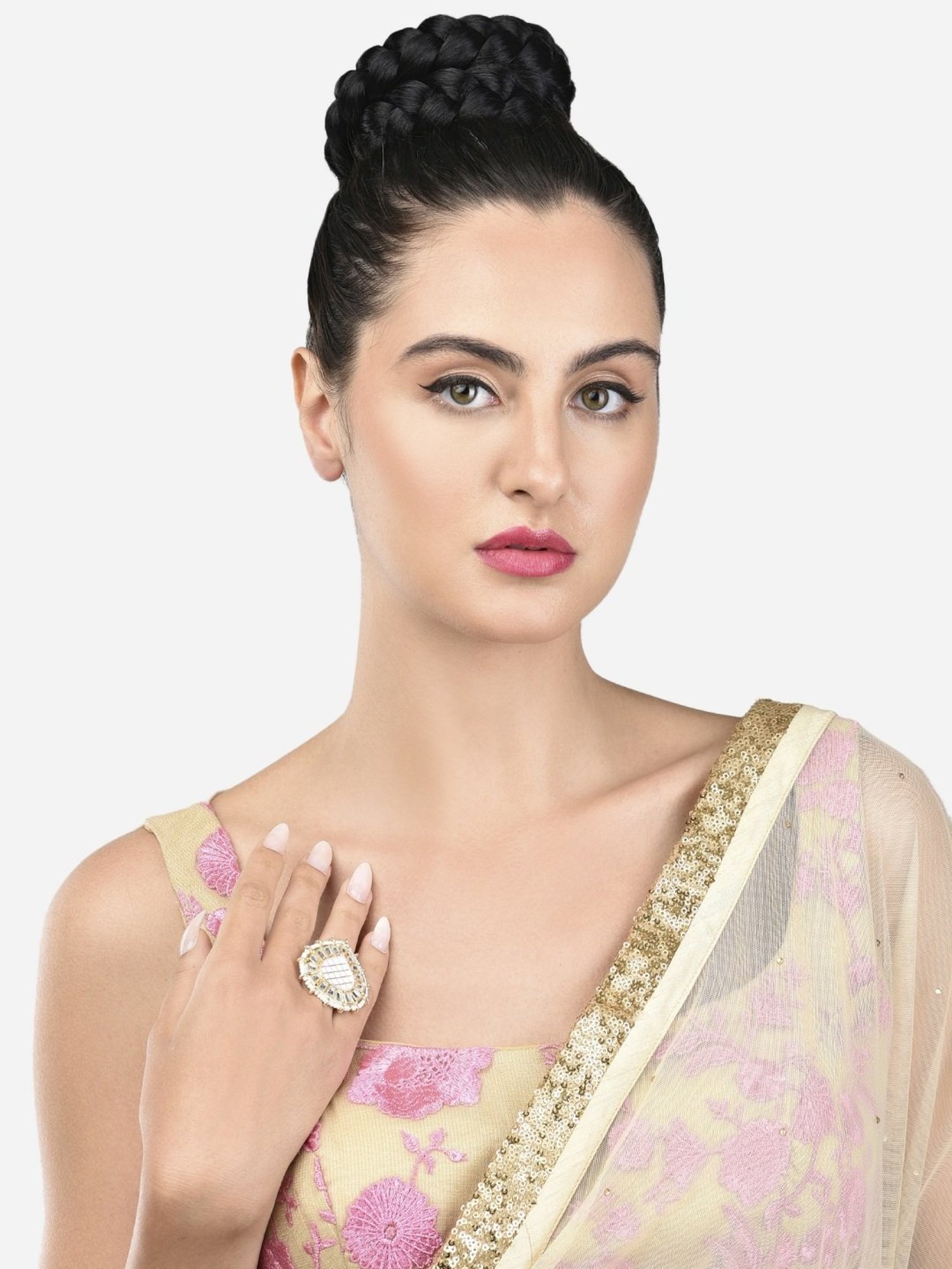 Accessorize London Women's Jewel Embellished Rings Set Of Three White