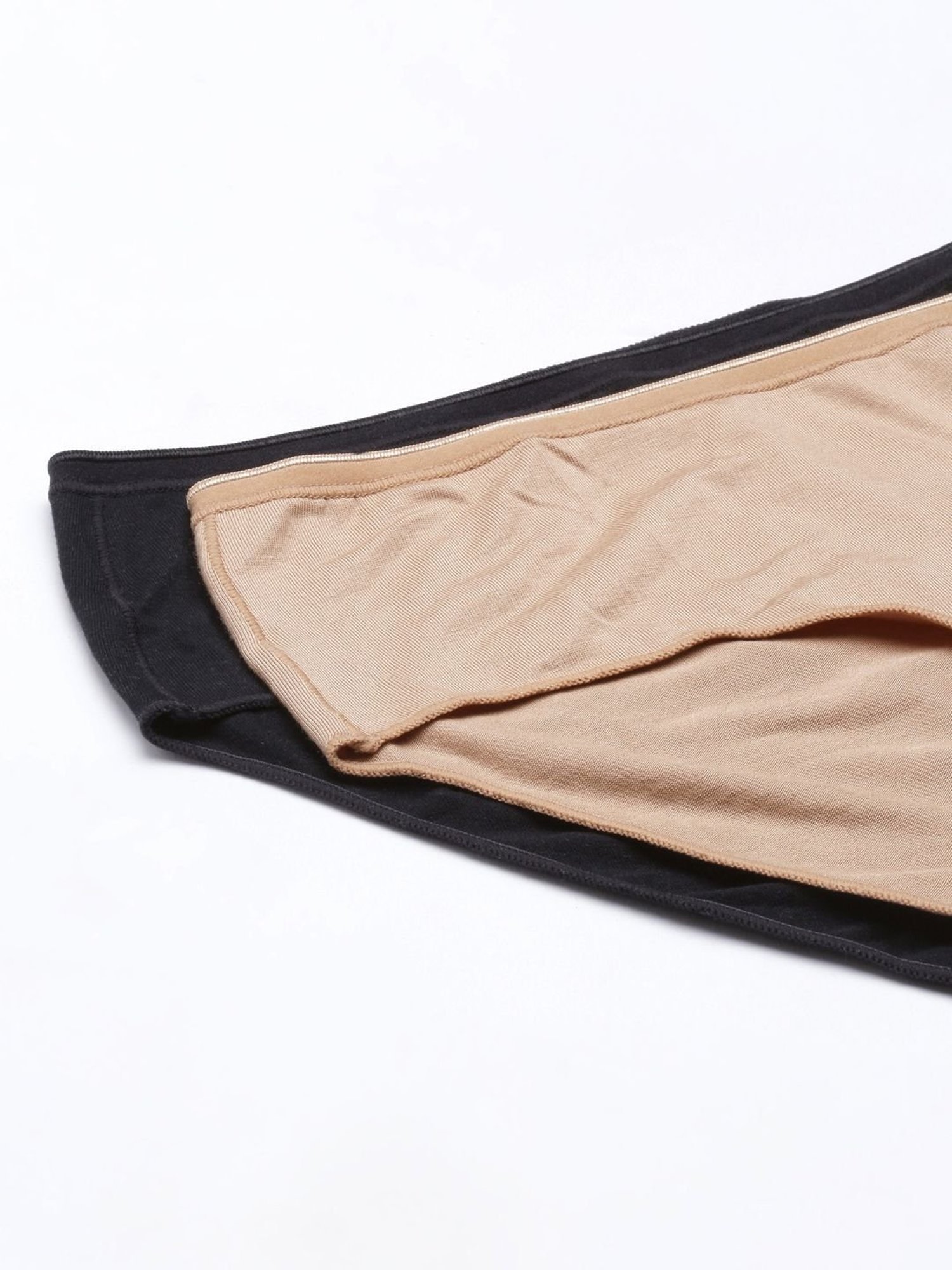 Enamor Black & Beige Bikini Panties - Pack Of 2