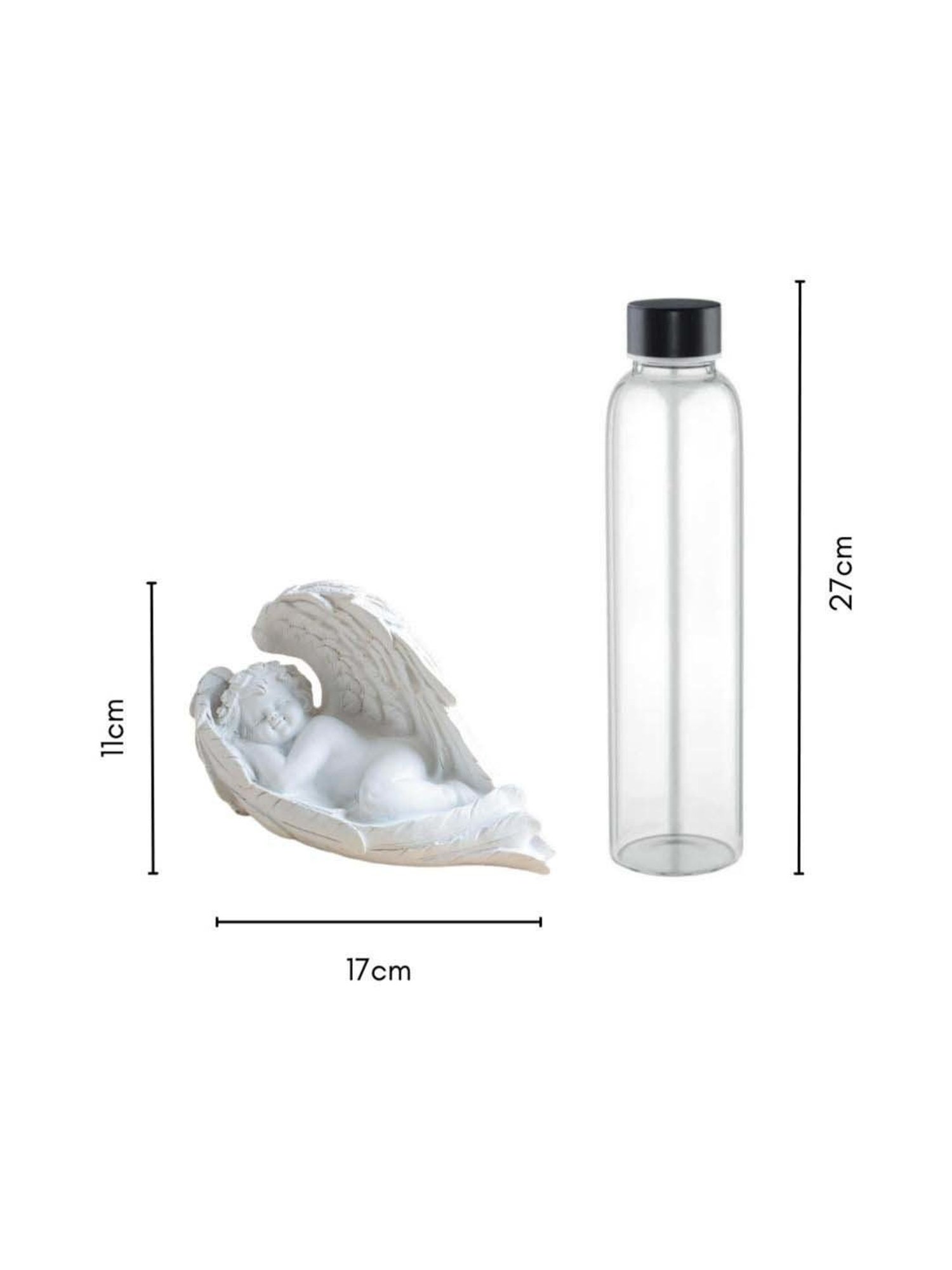 Nestasia Beautifully Crafted White Resin Made Sleeping Angel With Wings Statue I Perfect For Gifting