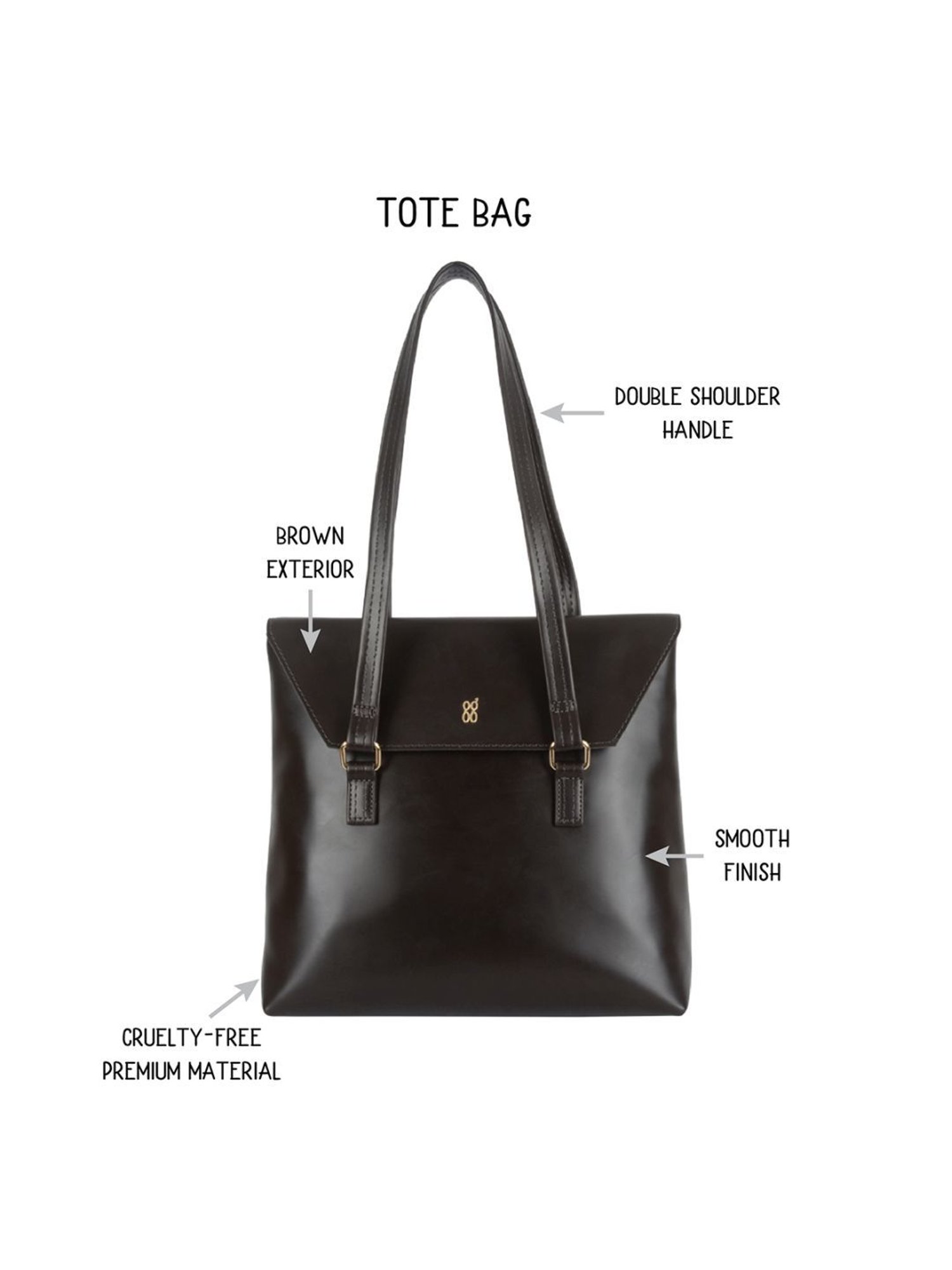 Baggit Delgado Brown PU Solid Shoulder Handbag