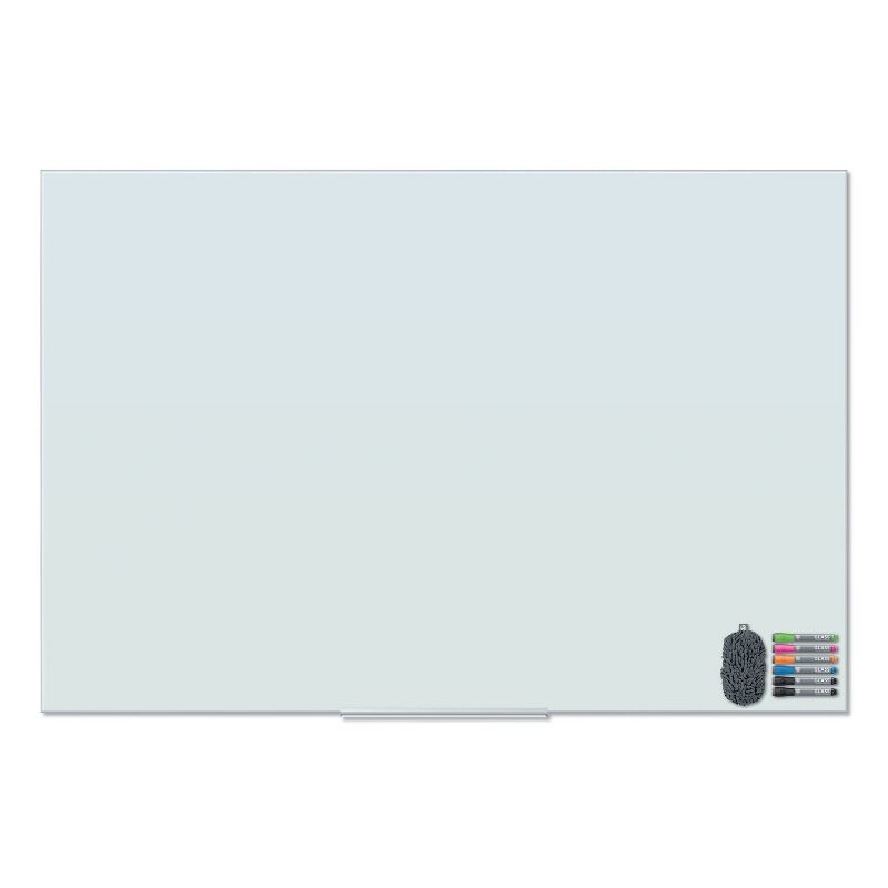 U Brands Floating Glass Dry Erase Board, 72 x 48, White 3979U0001
