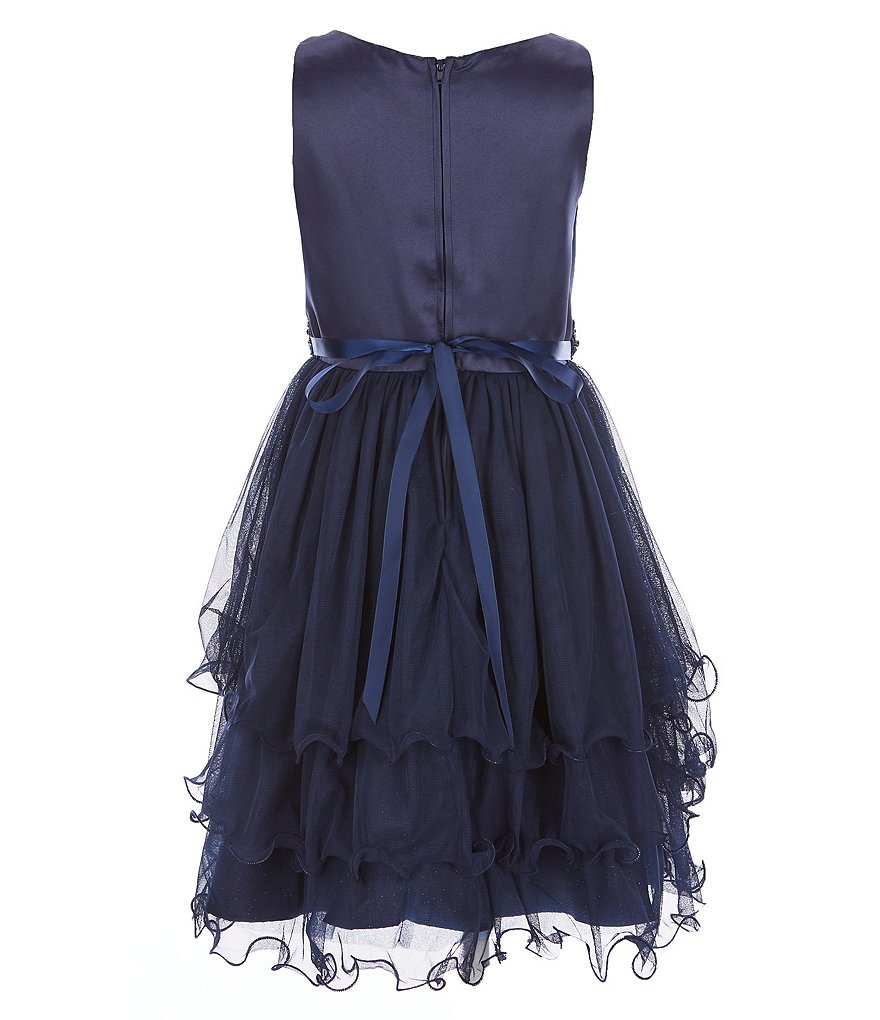 Us Angels Big Girls 6-14 Cap-Sleeve Lace Beaded Mesh Communion Dress