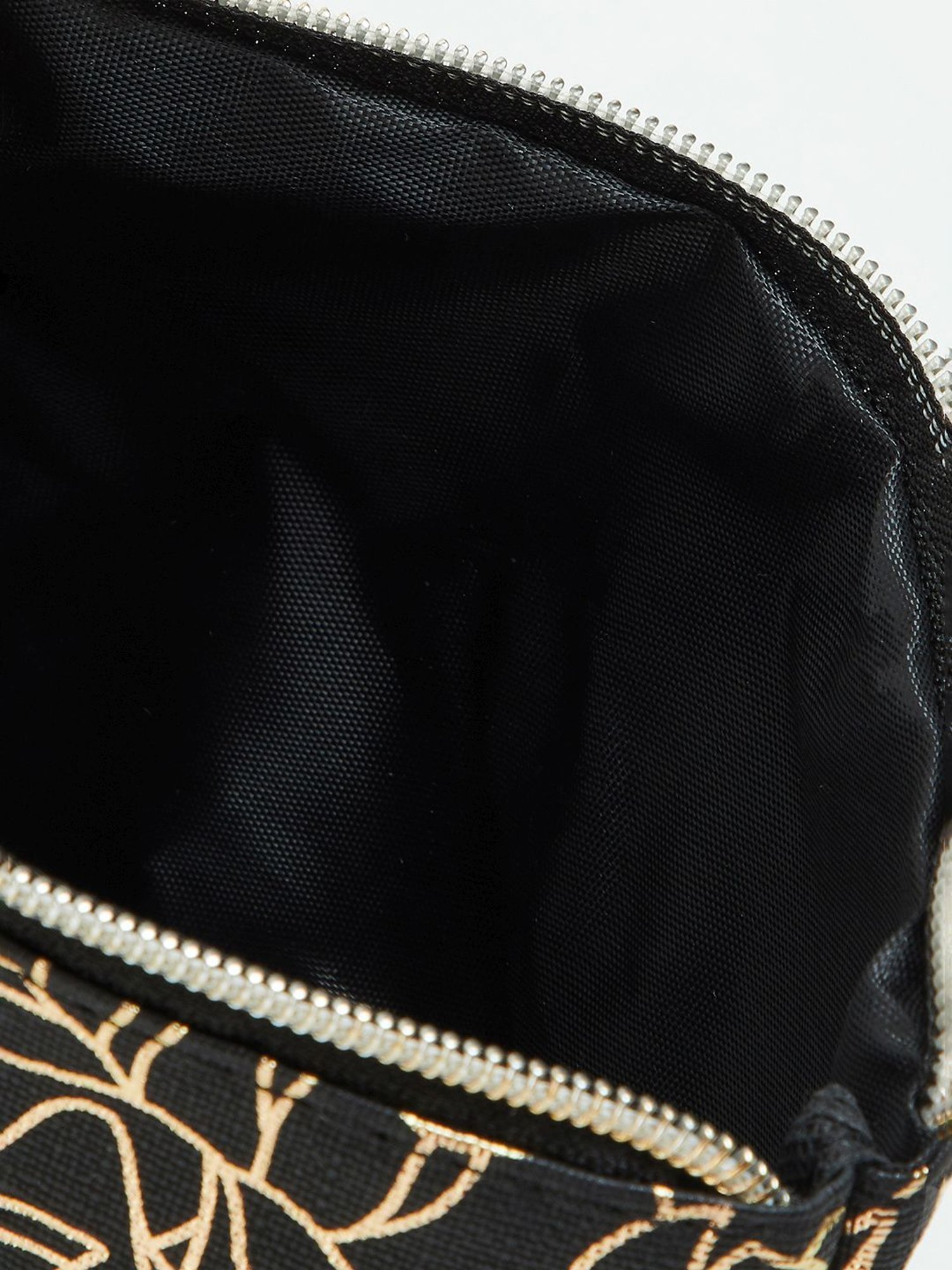 Ginger by Lifestyle Black & Golden Printed Free Size Toiletry Pouch