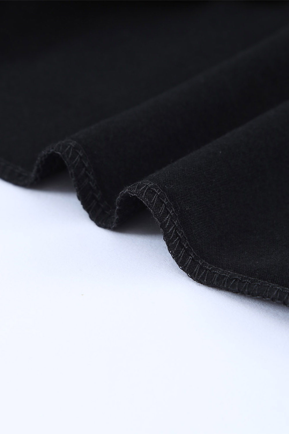 Blank Sweatshirt - Monochrome Plaid Long Sleeves Black Pullover Top Customized