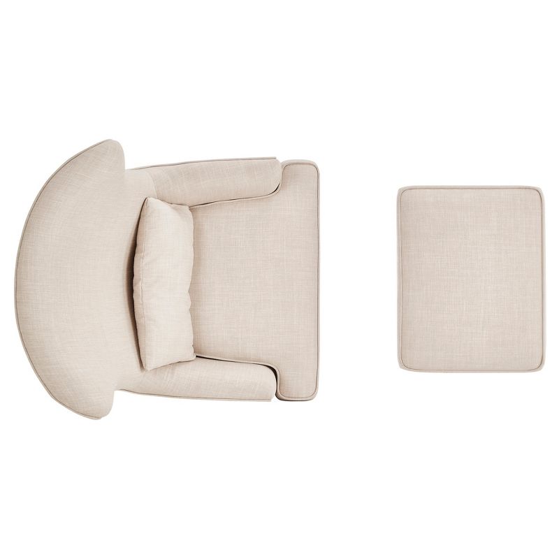 Park Way Grand Armchair with Ottoman Oatmeal - Inspire Q