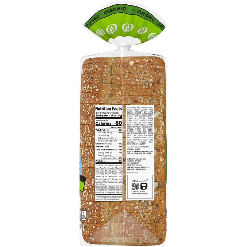 Oroweat Organic Thin Sliced 22 Grains & Seeds - 20oz