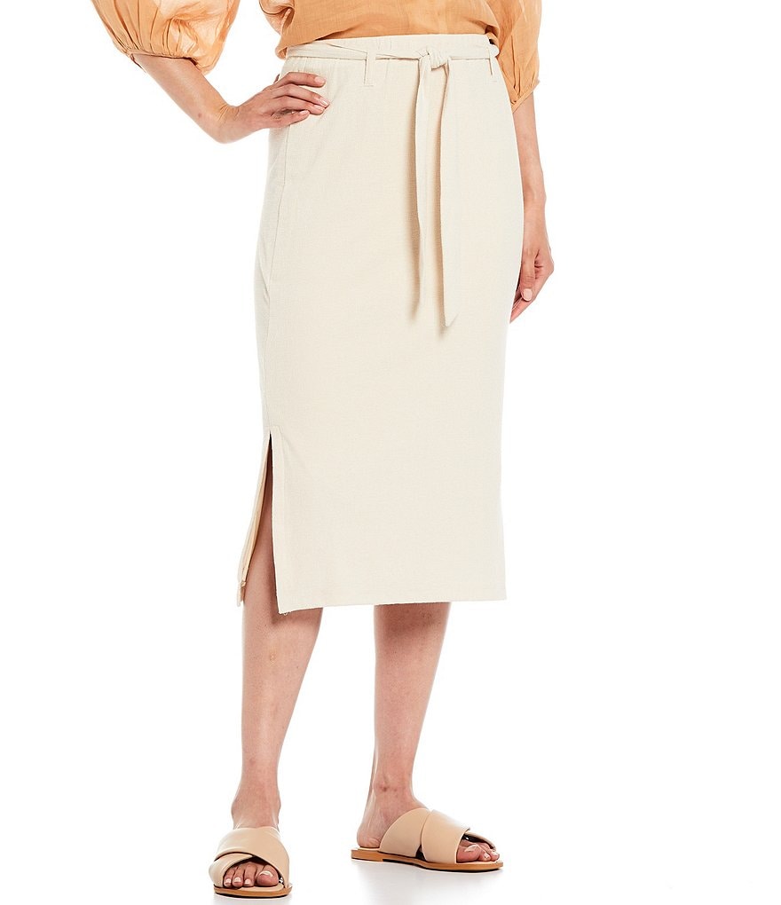 Every Tie Waist Knit Midi Wrap Skirt