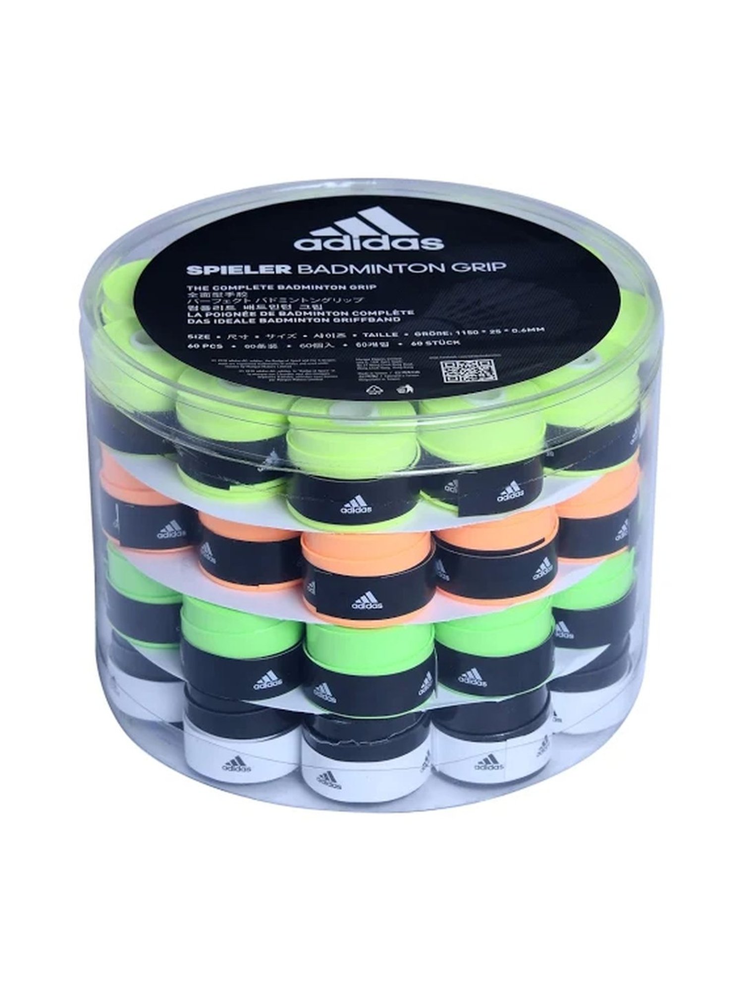 Adidas Spieler Multicolored Badminton Racquet Overgrips (Pack of 60)