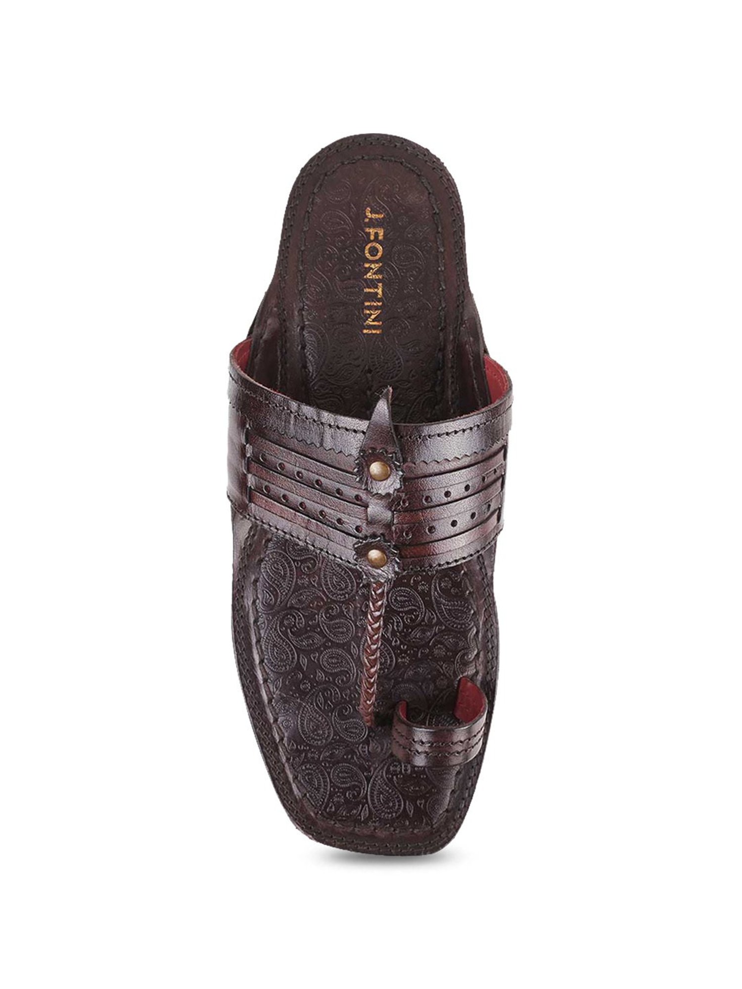 J. Fontini by Mochi Men's Wine Toe Ring Sandals
