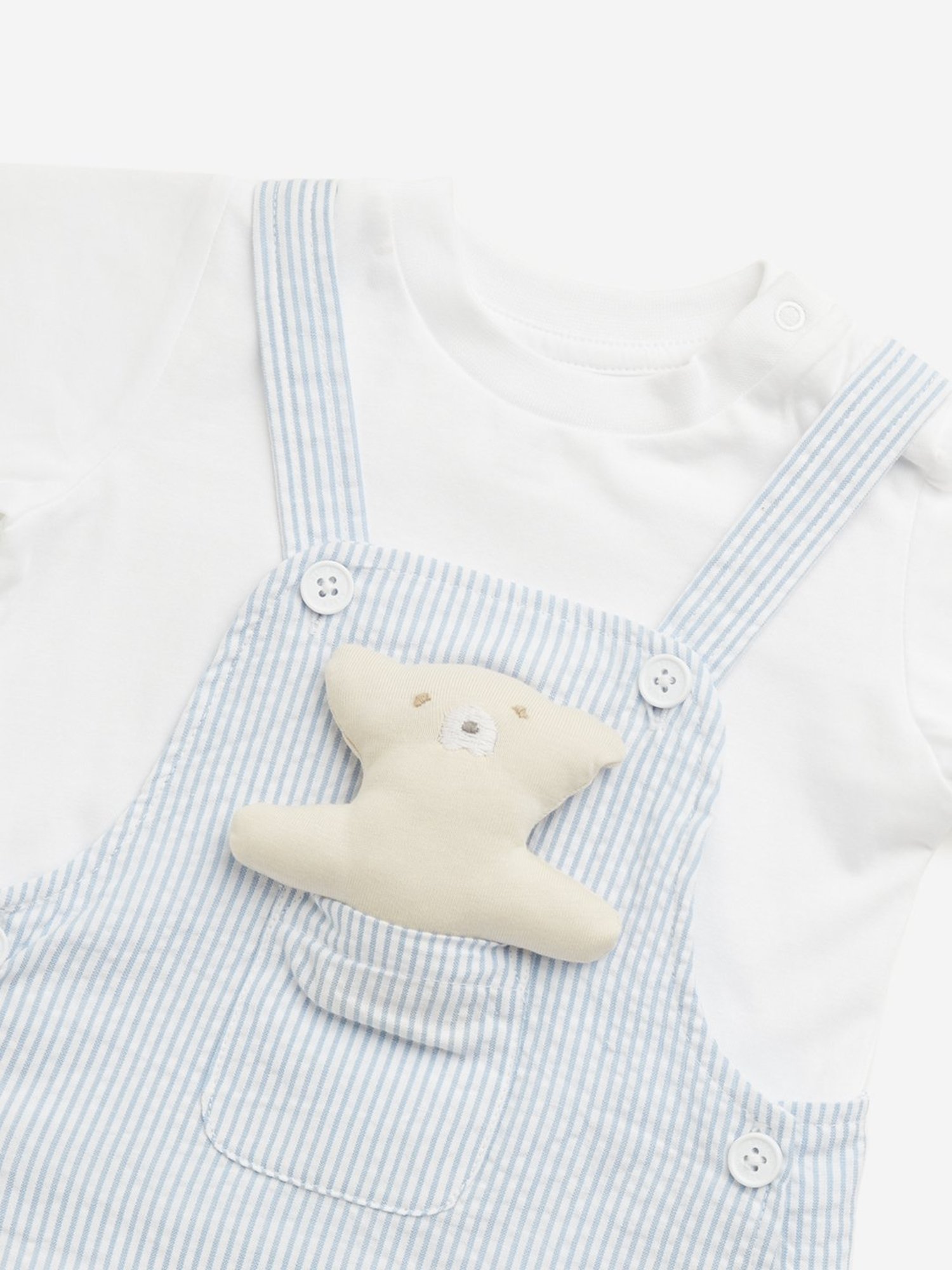 Budding Bees Kids Blue Ombre Jumpsuit with Attached Bow