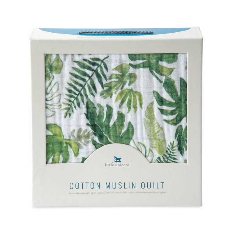 Little Unicorn 4-Layer Cotton Muslin Quilt - Tropical Leaf