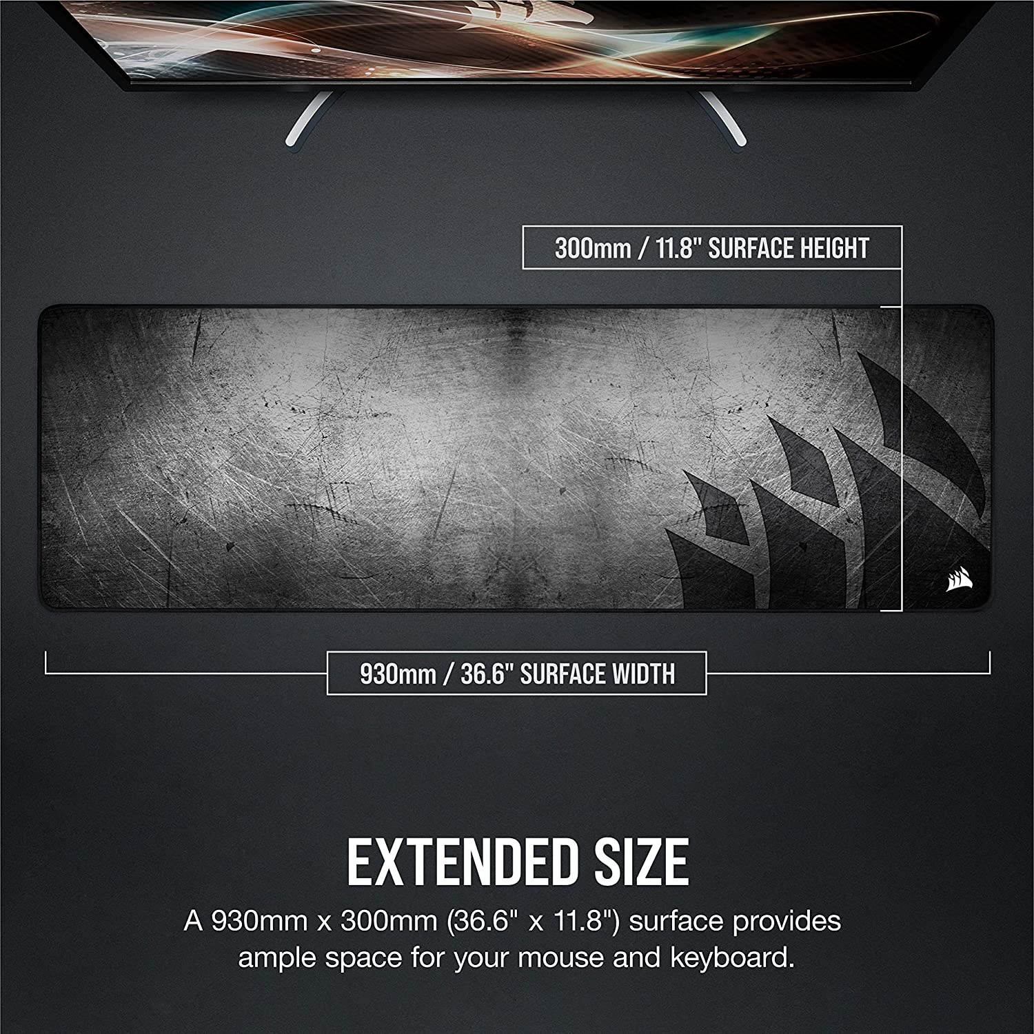 Corsair MM300 PRO Premium Spill-Proof Cloth Gaming Mouse Pad ?C Extended - Multicolor