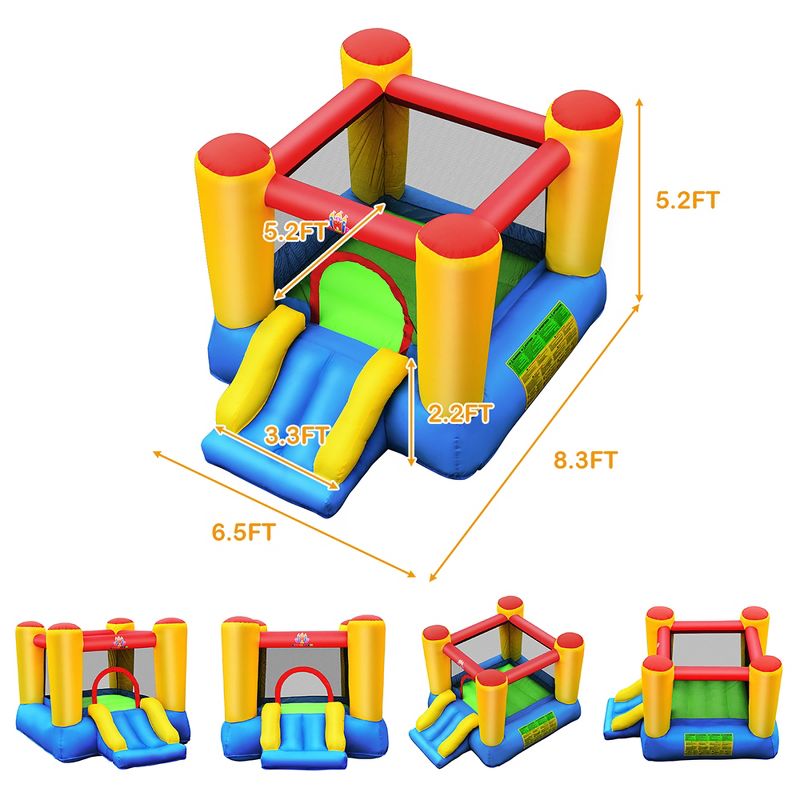 Costway Inflatable Bouncer Kids Bounce House Jumping Castle Slide w/ 480W Blower