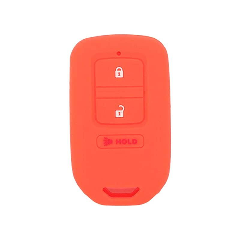 Silicone Cover Protector Case Holder Skin Jacket Compatible with HONDA Crosstour Fit 2+1 Hold Button 3 Buttons Smart Remote Key Fob CV4214 Orange