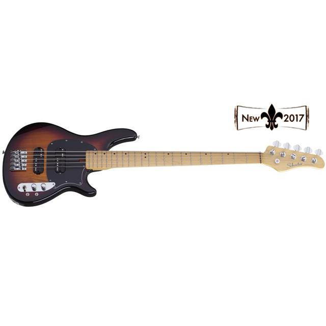 Schecter CV-5 5-String Bass Electric Guitar, 3-Tone Sunburst #2494