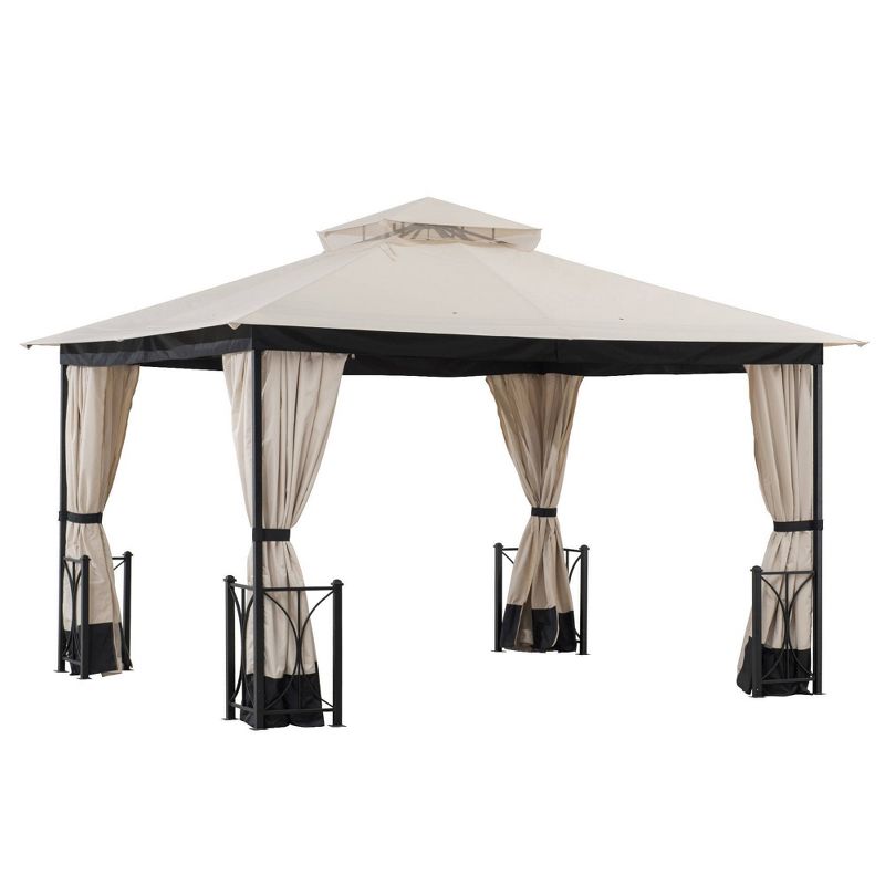 Ambler 11' X 13' Soft Top Steel Frame 2-Tier Outdoor Vented Gazebo - Sunjoy