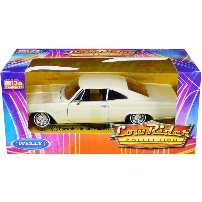 1965 Chevrolet Impala SS 396 Beige "Low Rider Collection" 1/24 Diecast Model Car by Welly