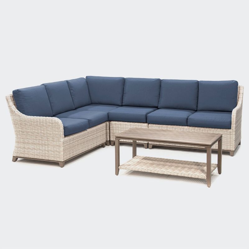 Draper 5pc Sectional Set with Sunbrella - Sage - Leisure Made