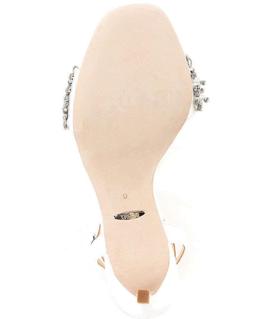 Badgley Mischka Rider Satin Crystal Embellished Dress Sandals