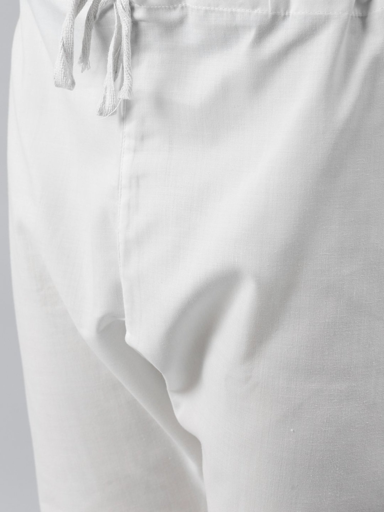 ManQ Peach Regular Fit Striped Ethnic Wear