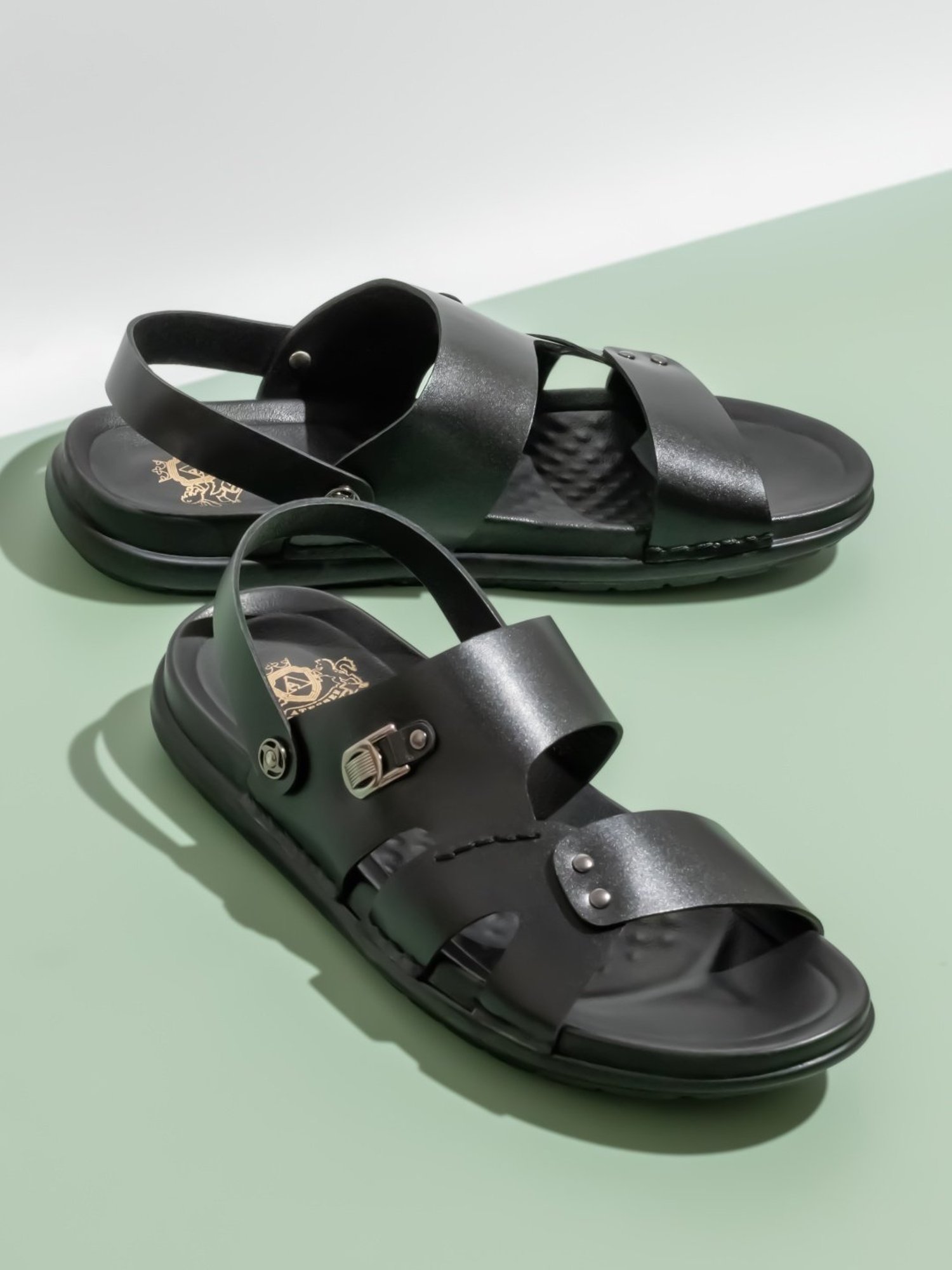 Atesber by Inc.5 Men's Black Sling Back Sandals