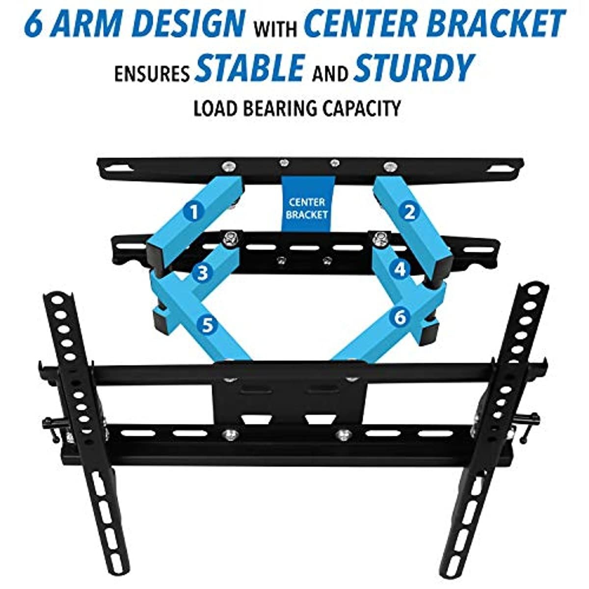 Mount-It! Articulating TV Wall Mount Corner Bracket, VESA 400 x 400 Compatible, Stable Dual Arm Full Motion, Swivel, Tilt Fits 32, 37, 40, 42, 47, 50 Inch TVs, 115 Lbs Capacity with HDMI Cable Black