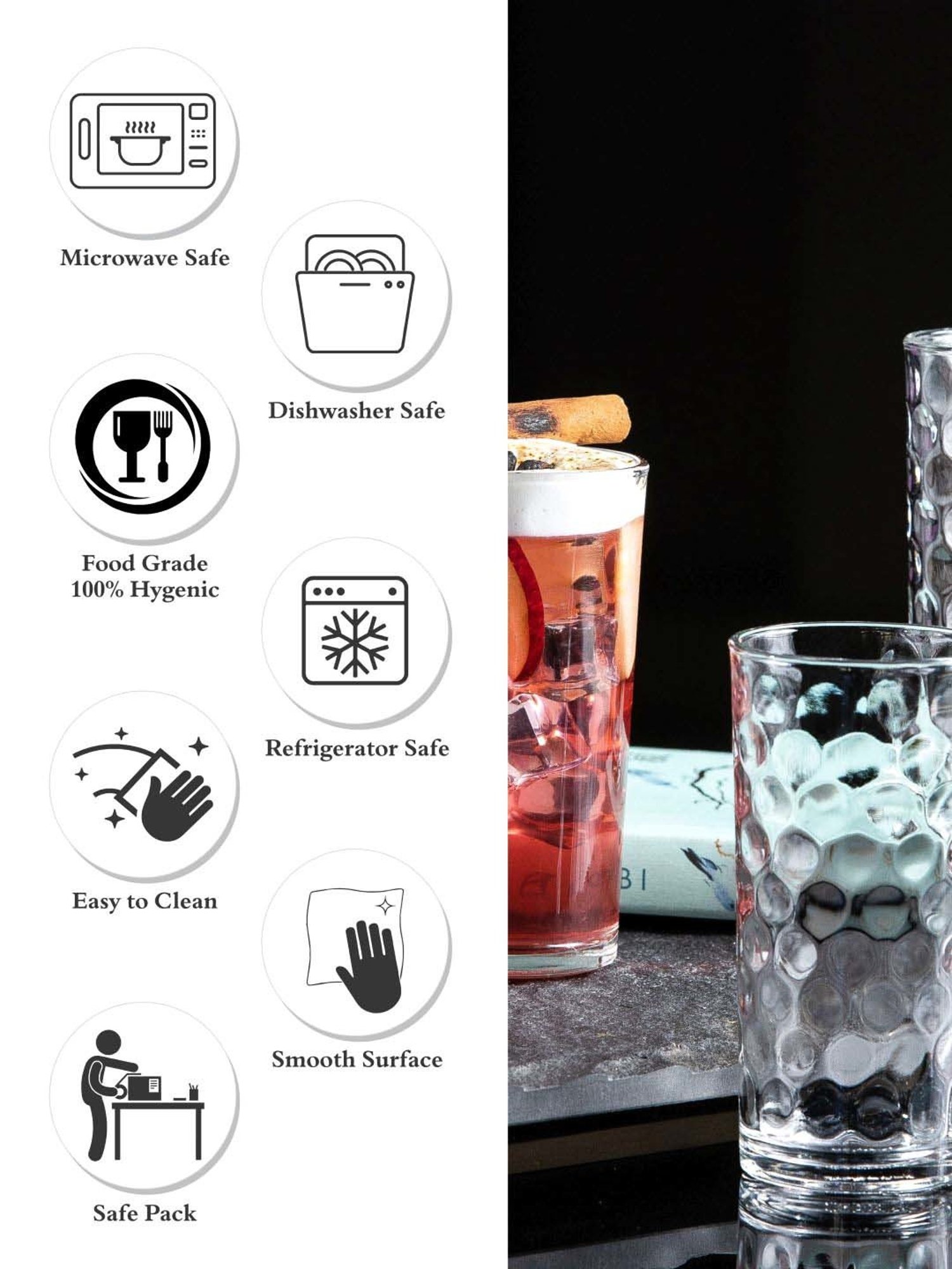 Luminarc Transparent Glass Tumbler (0.23 L) - Set of 6