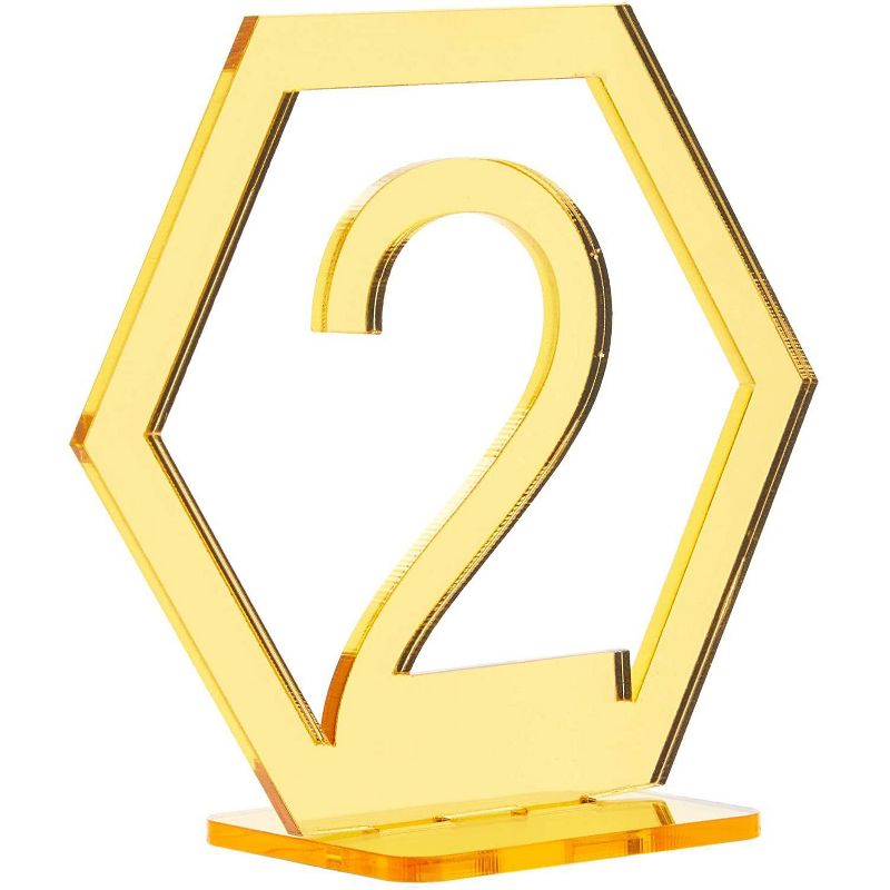 Hexagon Acrylic Table Numbers 1-20 (3.5 x 4 in)