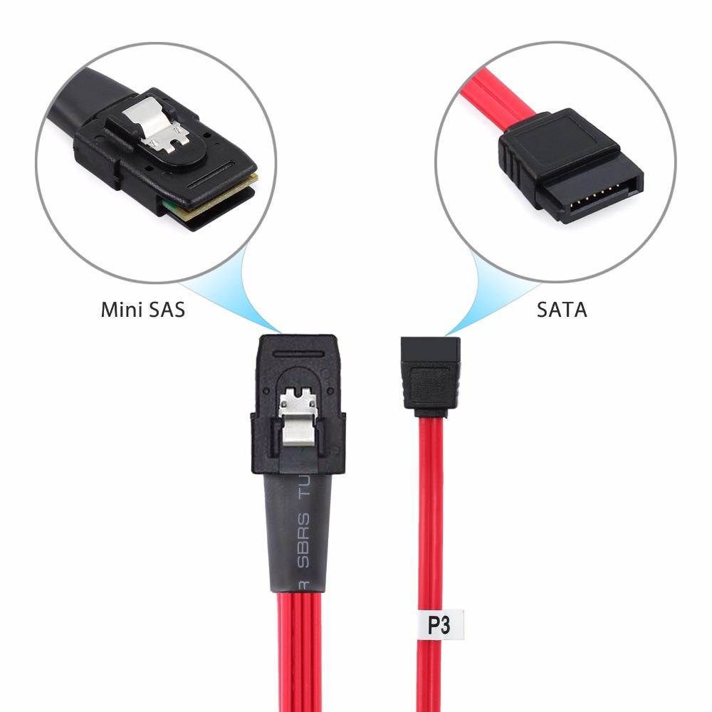 Proster 50 Cm Mini SAS To 4 SATA Cable Adapter 10Gbps SAS SFF-8087 36Pin To 4 SATA 7Pin Female HDD Hard Drive Splitter Cable