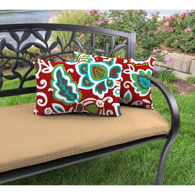 Sunnydaze Indoor/Outdoor Olefin Polyester Replacement Tufted Settee Cushion for Bench, Couch, or Loveseat - Blue - 3pc