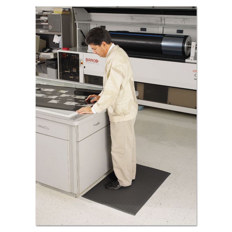 3'x12' Rectangle Solid Floor Mat Black - Guardian