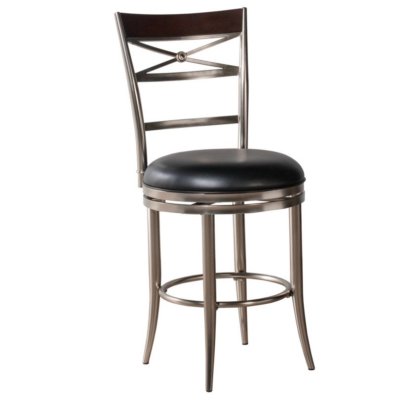 Kilgore Swivel Counter Height Barstool Dull Nickel - Hillsdale Furniture