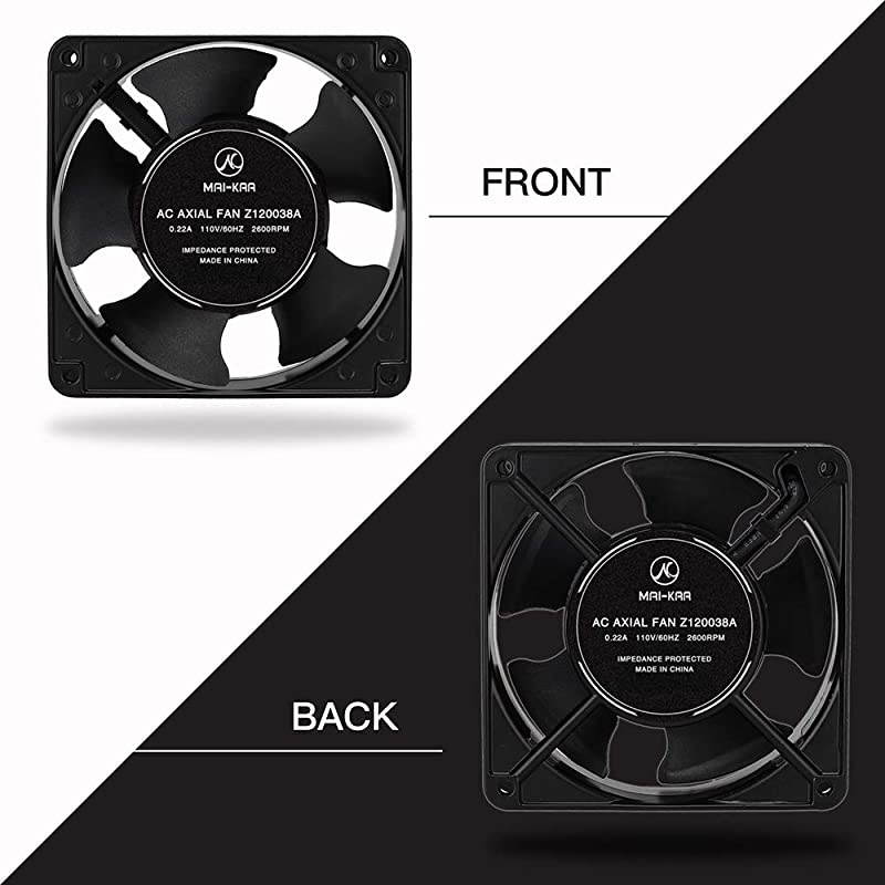 120mm Fan Computer AC 1238, Axial Cooling Exhaust 110V by 125V, High Speed with Metal Net and 4-feet Power Cord