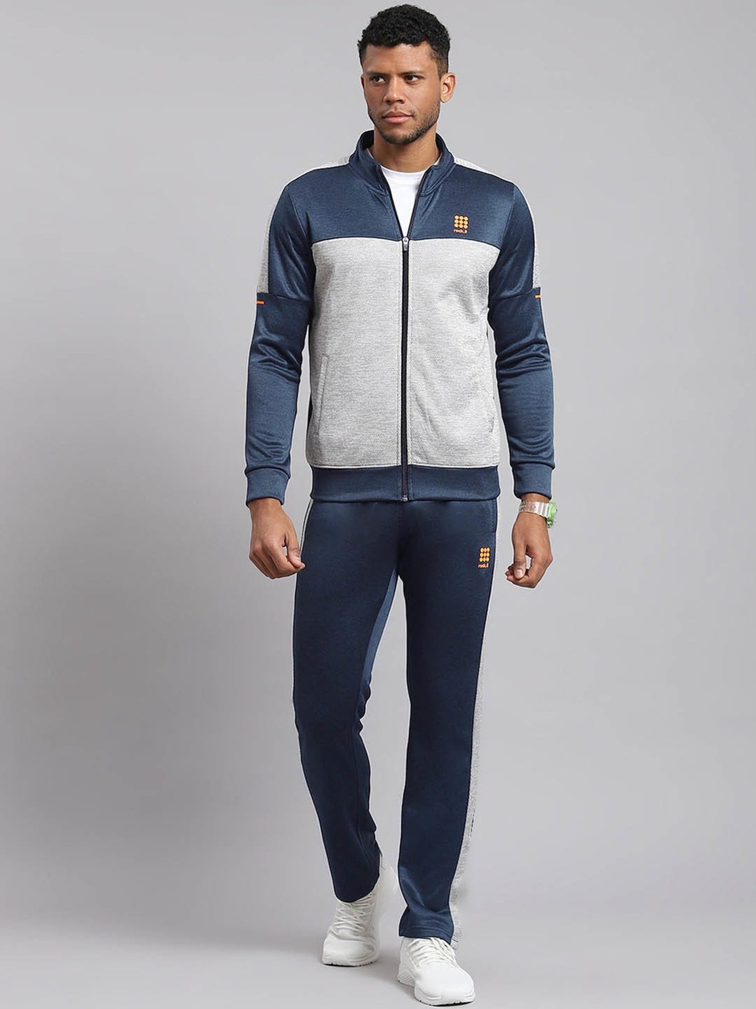 Rock.it Navy Blue Smart Fit Colour Block Tracksuit