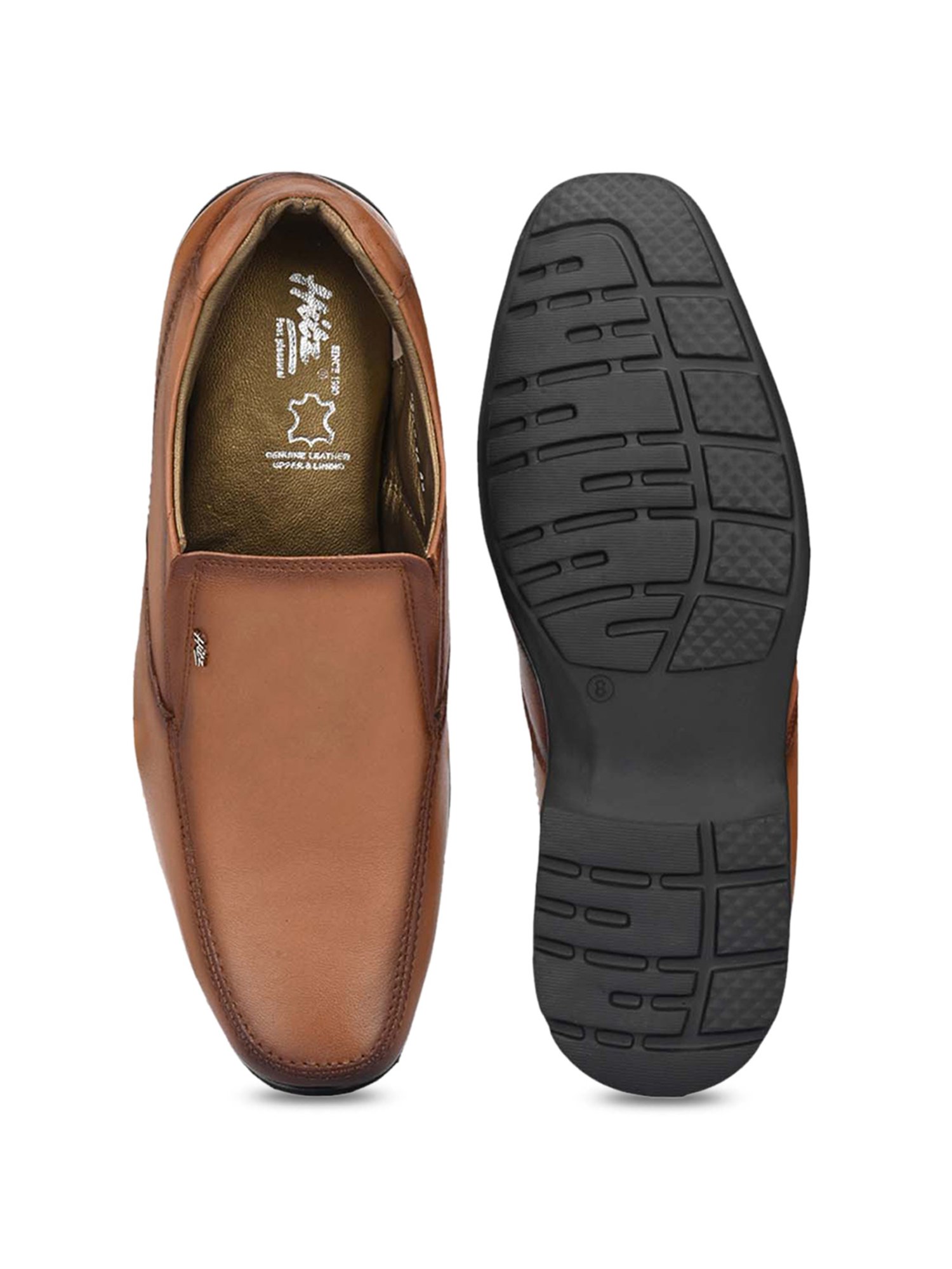 Hitz Men's Tan Formal Slip-Ons