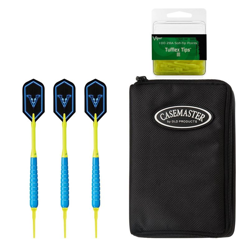 Viper V Glo Soft Tip Darts with Black Casemaster Neon Yellow - 100ct Box