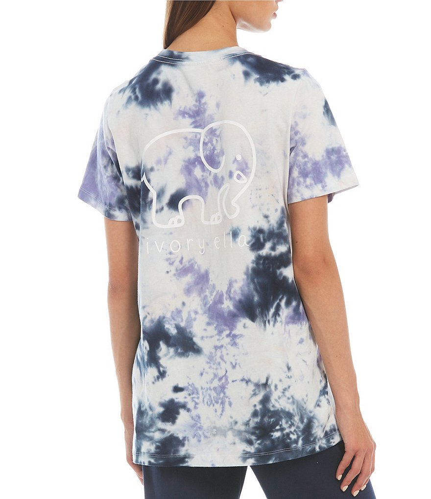 Ivory Ella Short-Sleeve Tie-Dye Graphic Tee