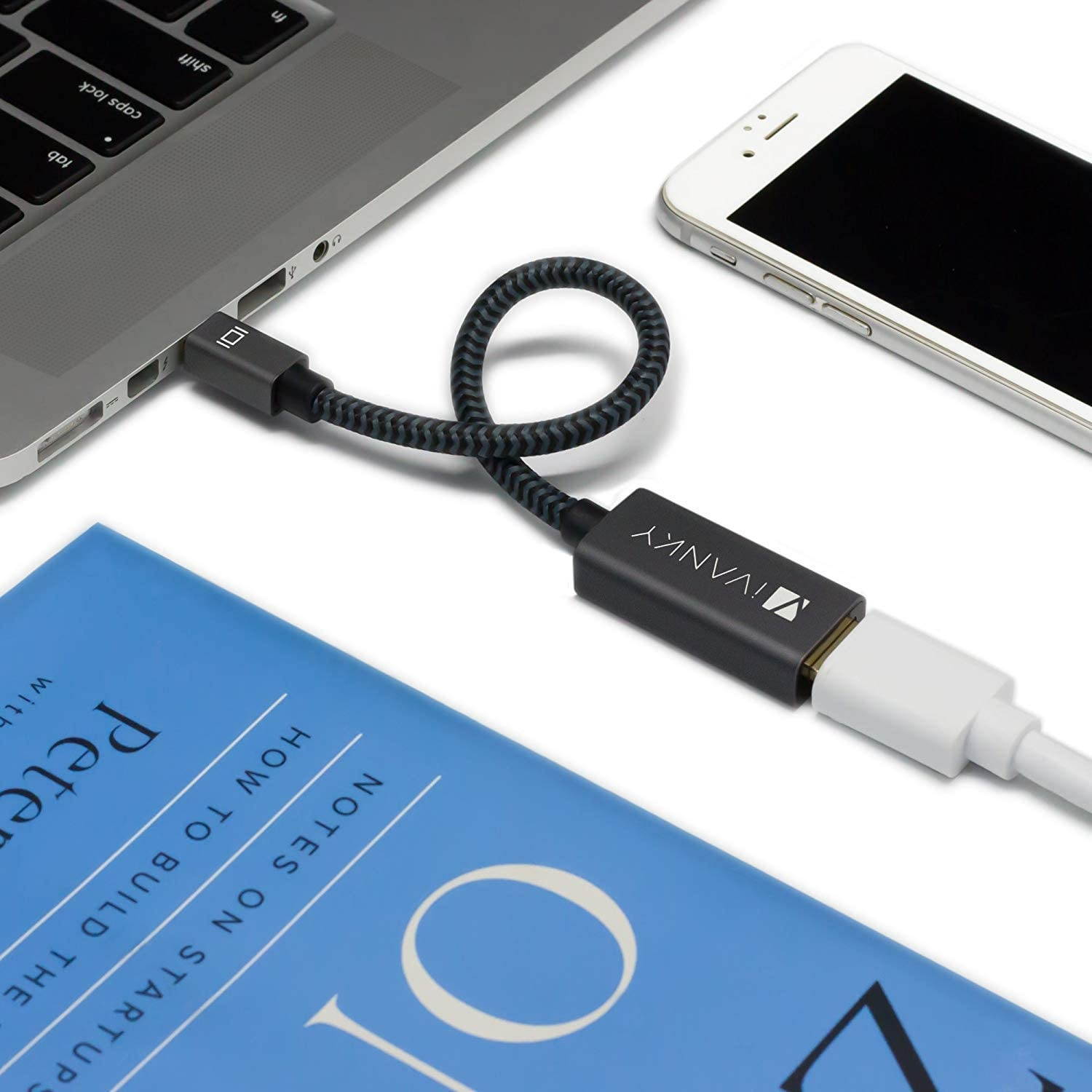 Mini Displayport to HDMI Adapter [2-Pack Super Slim Nylon Braided] iVanky Mini DP to HDMI Adapter for Microsoft Surface Pro/Dock Apple MacBook Air/Pro Monitor Projector and More -Space Grey